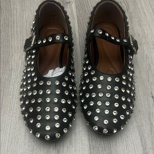 Elegant Black Studded Women's Loafers